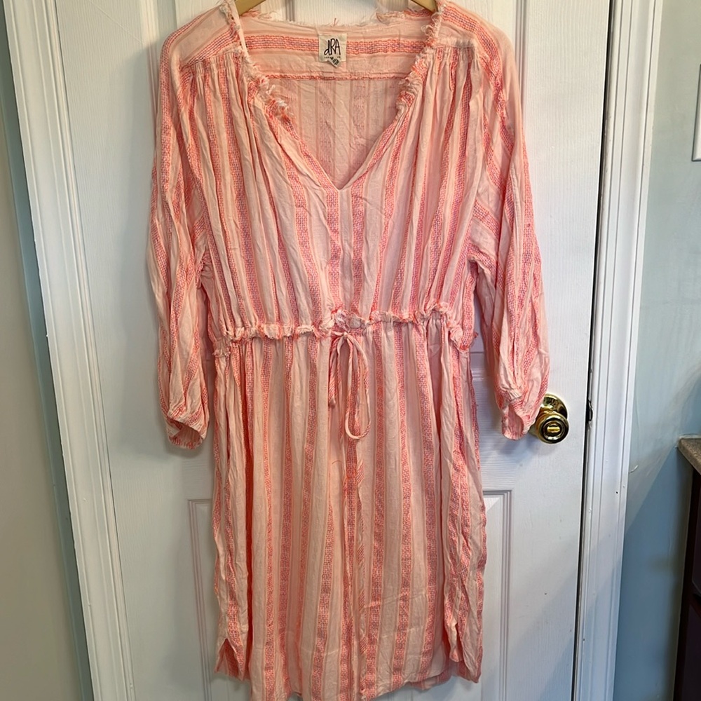Elegant Pink Striped Long Sleeve Dress